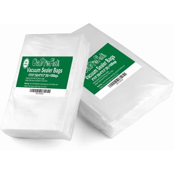 100 Count Vacuum Sealer Bags 50 of Each Size 50 Pint 6"X10"and 50 Quart 8"X12"BPA Free Sous Vide Seal a Meal Commercial Grade Vaccume Seal Pre-Cut Combo Pack Bag