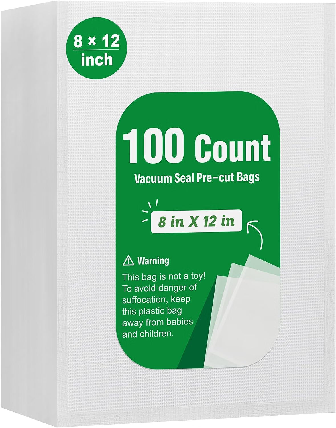 100 Count Vacuum Sealer Bags Quart 8 x 12 inch for Seal a Meal
