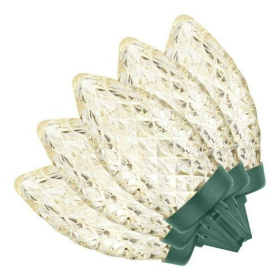100 Count Warm White Faceted C9 LED Lights
