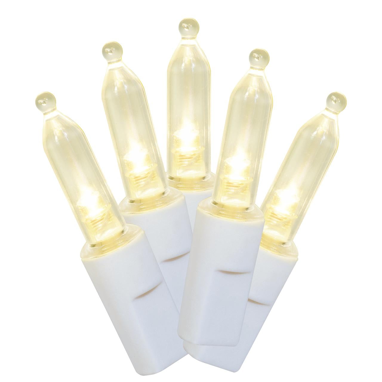 100Count Warm White LED Mini Christmas Lights with White Wire, 21