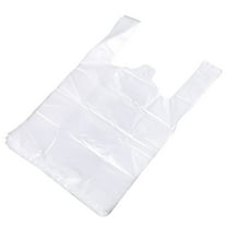 100pcs White Food Grade Bags with Handle for Food Storage and Packaging in Supermarkets and Grocery Stores