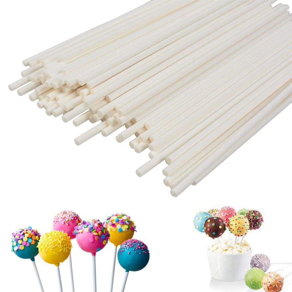 Generic 200 Count White Lollipop Sticks 6 Inch,Paper Treat Stick