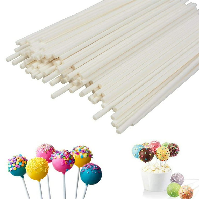 100 Count White Lollipop Sticks, 6-Inch Paper Sucker Sticks for Cake Pops,  Candy Melt, Chocolate (Dia 3.5mm)
