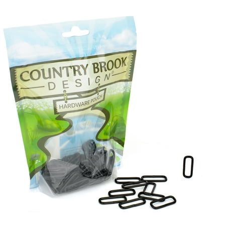 100 - Country Brook Design® 1 inch Black Powder Coated Rectangle Metal Keeper