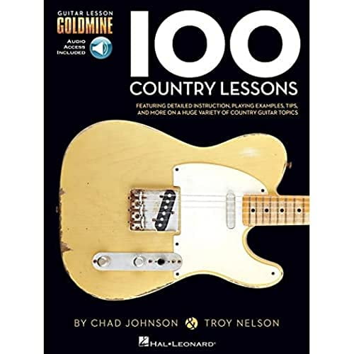Pre-Owned 100 Country Lessons - Guitar Lesson Goldmine Series | Intermediate Country Guitar Sheet Music with TAB and Online Audio | Instruction Book for Technique Building Practice Study and Skill Development,