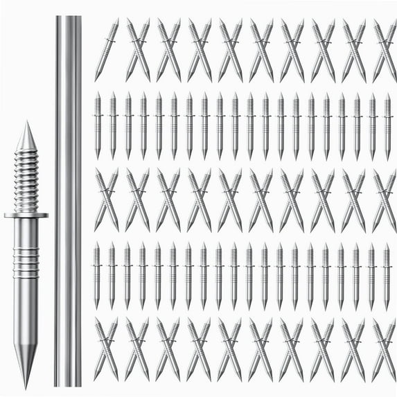 100 Counts Double Head Skirting Thread Seamless Nail, Invisible Security Screws with Nail-Specific Sleeve Tool, Seamless Skirting Line Nails for Solid Wood Baseboard