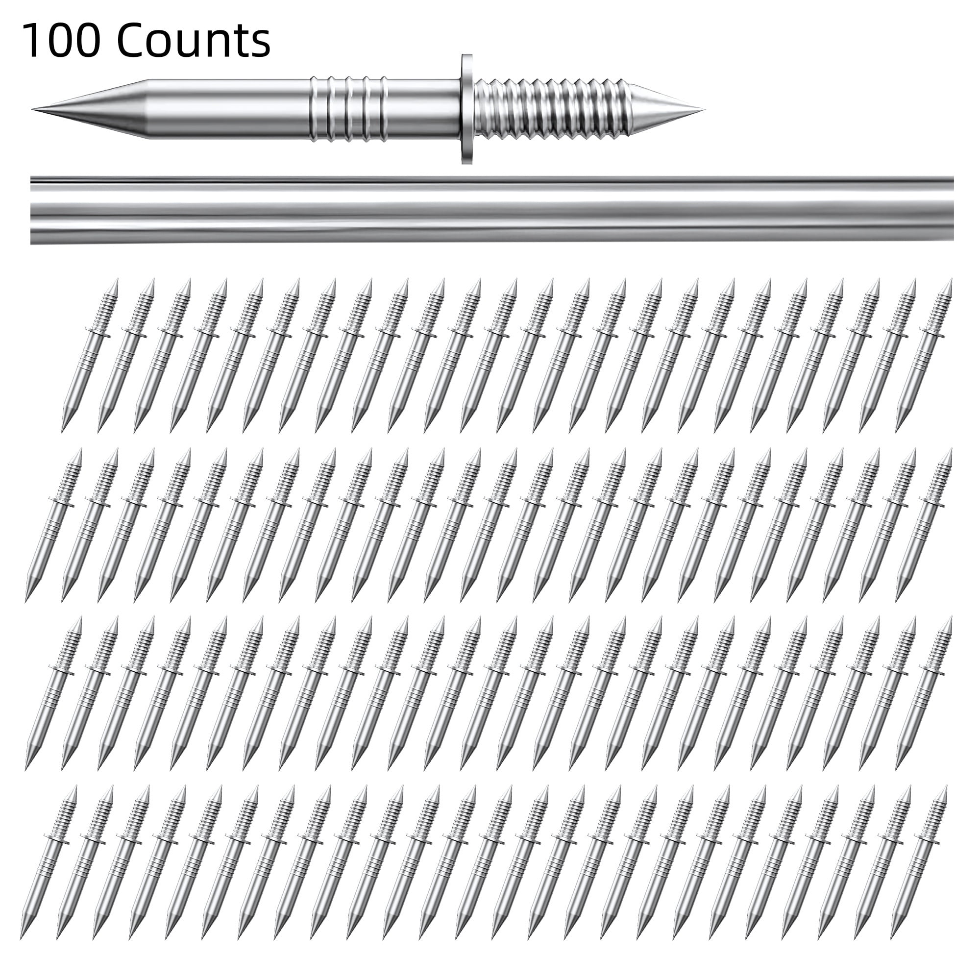 500 Pcs Skirting Board Nails, Double-Head Skirting Thread Seamless Nails, Double Headed No Trace Nails, Invisible Security Screws Skirting Line Nails - View #9