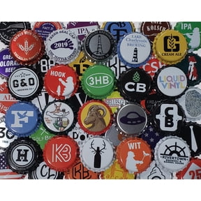 100 Craft Beer Bottle Caps, Huge Variety, Assorted, Random, Mixed Crown Caps