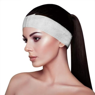 MTLEE 12 Pieces Disposable Spa Facial Headbands with Convenient Closure Spa  Essentials Disposable Headbands for Women Girls Salons White