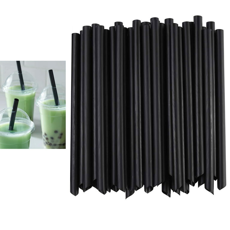 1000 pieces. 7 Stir sticks, plastic sipper straw, black, unwrapped mixed  drink