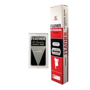 100 Ct FEATHER HI-STAINLESS DOUBLE EDGE DE RAZOR BLADES NEW HAIR REMOVE MADE IN JAPAN