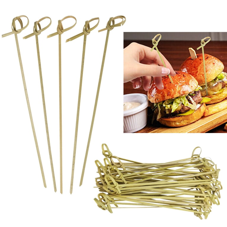 100 Ct Natural Bamboo Knot Picks 7