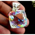 thumbnail image 1 of 100 Ct+ Rare Mystic Topaz Multi Color 925 Solid Silver Pendant Gemstone, 1 of 2