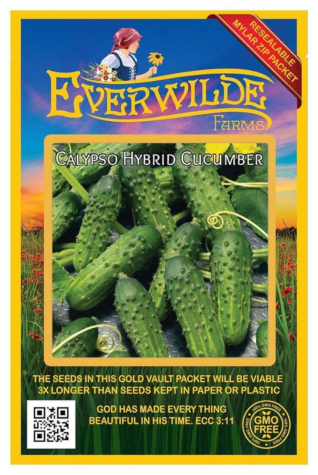 100 Cucumber Seeds Vault Jumbo Seed Packet