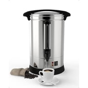 100 Cup Coffee Urn, 14L/3.7 Gal Large Capacity Stainless Steel Electric Coffee Percolator, Hot Beverage & Hot Cafe Dispenser with Fast Brew & Auto Keep-Warm, for Party Buffet Catering