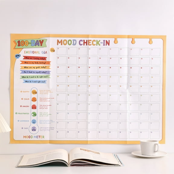 100 DAY Emotional Diary Check-in Wall Stickers