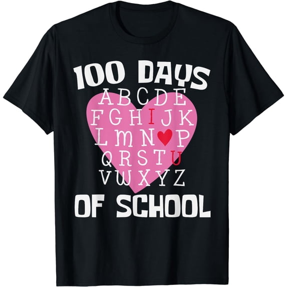 100 DAYS OF SCHOOL Alphabet 100th Day Teacher Student Kids T-Shirt