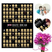 100 Dates Scratch off Bucket List Scratch Off Poster,Scratching off Adventure Couple - Things to Do Bucket List Scratch off Poster,Perfect Couple Gift with Fun Date Ideas,Engagement Gifts for Her