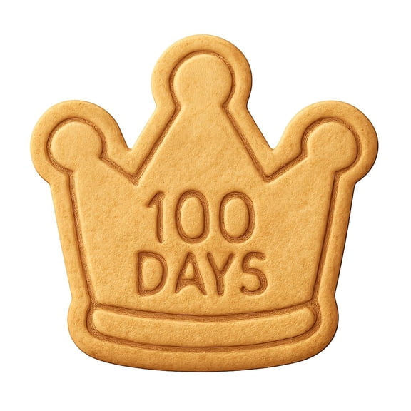 100-Day Birthday Crown Cookie Cutter & Stamp, Fondant & Clay - 4x4