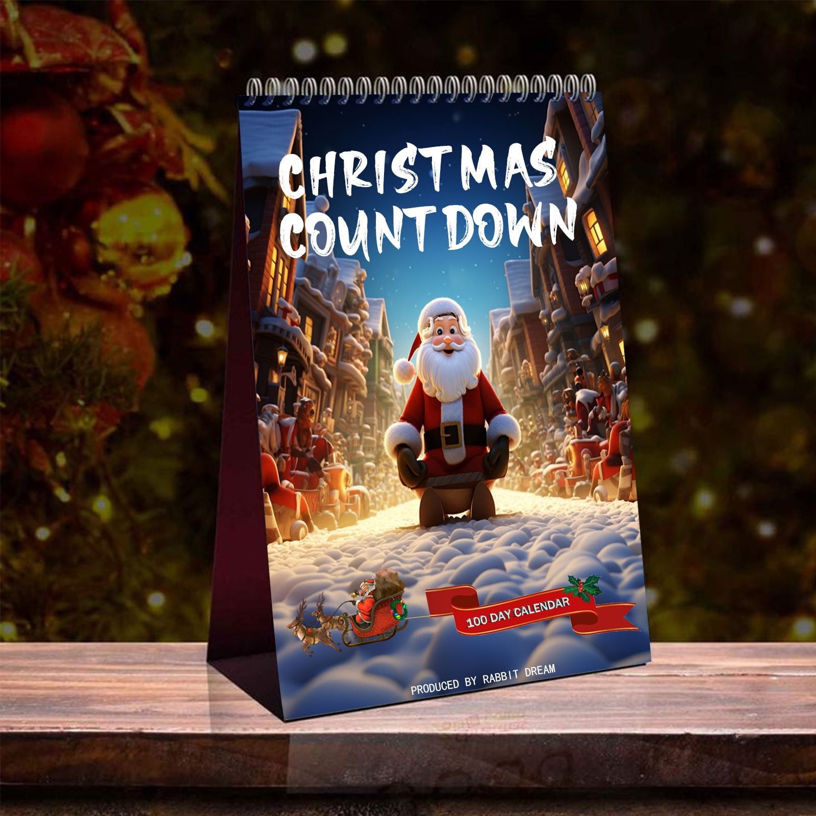 100 Day Christmas Countdown Calendar 2024,Christmas Countdown 100 Days,Portable 2024 Christmas