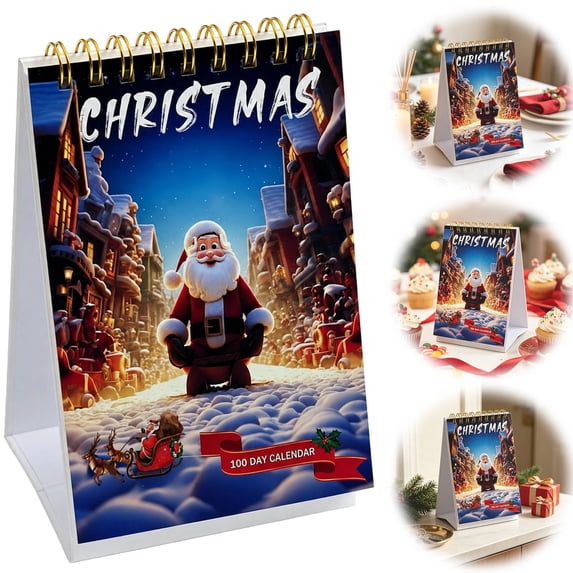 100 Day Christmas Countdown Calendar 2026, 100 Days Until Christmas, Christmas Calendar, Tear Off Desktop Calendar, Advent Calendars for Holiday Season Home Decor