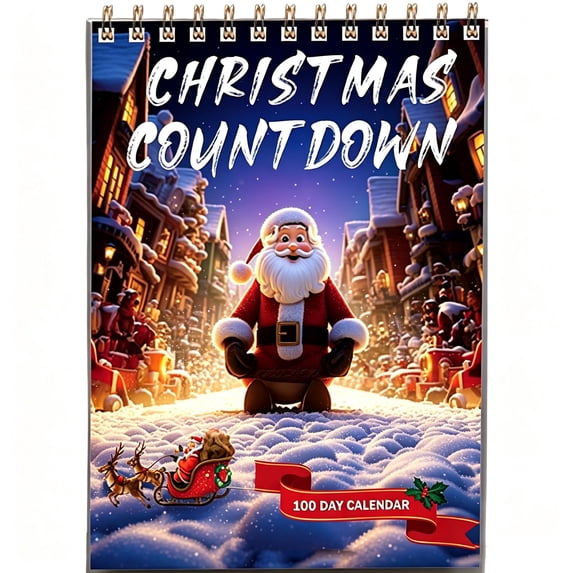 100 Day Christmas Countdown Calendar 2026, 100 Days Until Christmas, Tear Off Desktop Calendar, 100 Days Advent Calendars for Holiday Home Decor, 1pc