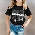 thumbnail image 1 of 100 Day Of School Shirt Loose Short Sleeve Round Neck Season Printed Boys Girls Gift for Teen Girl 10-11 Years, 1 of 4