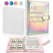 100 Day Savings Challenges Book with Cash Envelopes and Tracker,Popularity 100 Envelopes Money Saving Challenge Wallet Easy And Fun Way to Save $5,050 A5 Budget Binder(Neon Blue)