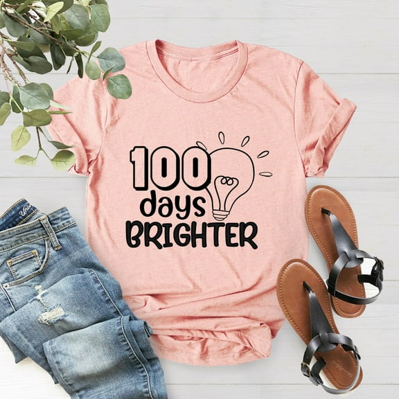100 Days Brighter Shirt, 100 Days Of School Shirt,Teacher, School Outfit, 100th Day Of School Shirt, Back To School Shirt Sweatshirt All Size S-5XL