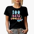thumbnail image 1 of 100 Days Cooler, Retro School Art Merch Gift, Black T-Shirt, Large, 1 of 5