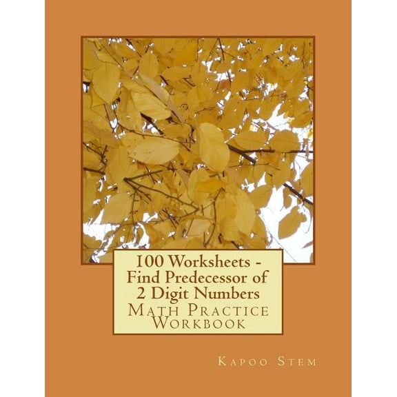 100 Worksheets - Find Predecessor of 2 Digit Numbers: Math Practice Workbook