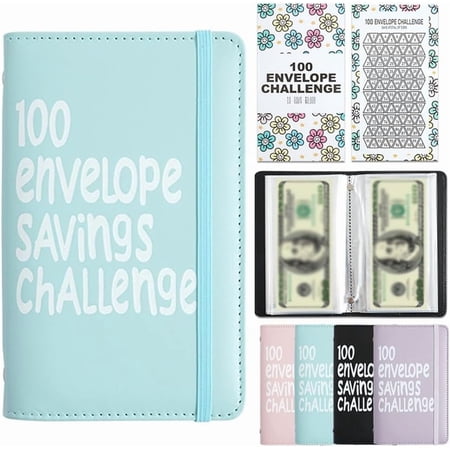 100 Days Money Saving Challenge Coin Envelope Budgetstorage Book Mini 100 Day Envelope Savings Challenge Book, Cash Money Budget Planner Binder Envelopes to Save $5,050, $500, $10,000