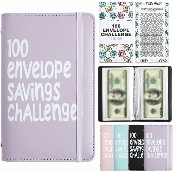 100 Days Money Saving Challenge Coin Envelope Budgetstorage Book Mini 100 Day Envelope Savings Challenge Book, Cash Money Budget Planner Binder Envelopes to Save $5,050, $500, $10,000