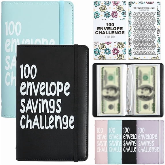 100 Days Money Saving Challenge Coin Envelope Budgetstorage Book Mini 100 Day Envelope Savings Challenge Book, Cash Money Budget Planner Binder Envelopes to Save $5,050, $500, $10,000