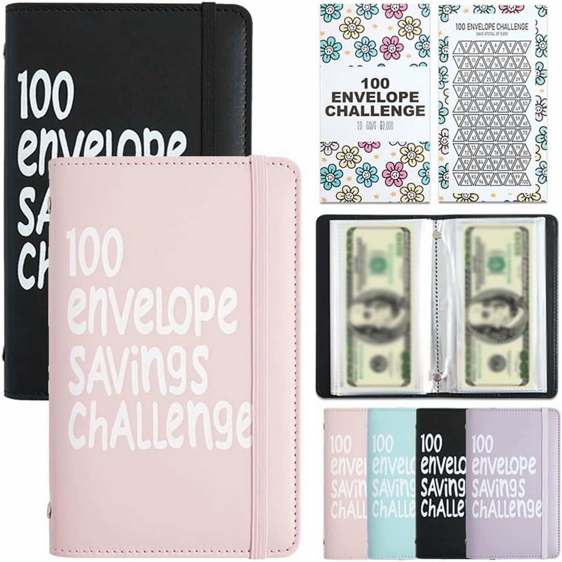 100 Days Money Saving Binder – A5 Blue PVC Cash Envelope Challenge, Budget Planner