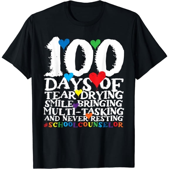 100 Days Of School Cute School Counselor T-Shirt