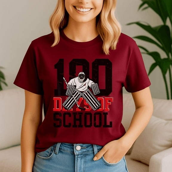 100 Days Of School Ice Hockey Sport Student Teacher, 100 Days of School Shirt,100 Day TShirt,Back to School Tee,Teacher Gift