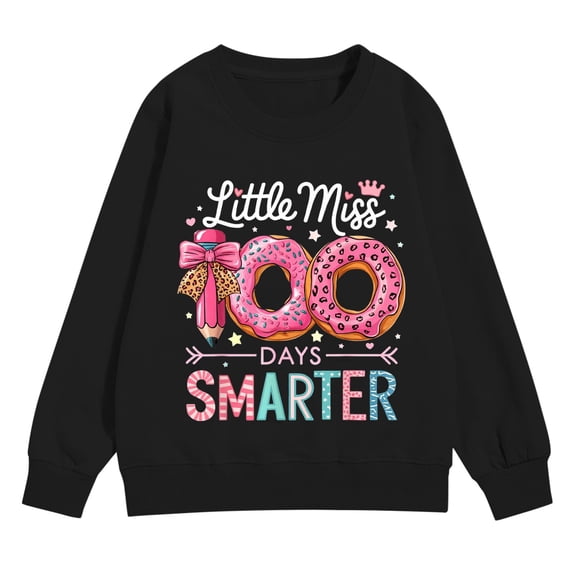 100 Days Of School Shirt For Girls Happy 100 Days Of School Sweatshirt Teacher Funny Graphic Long Sleeve Pullover Tops