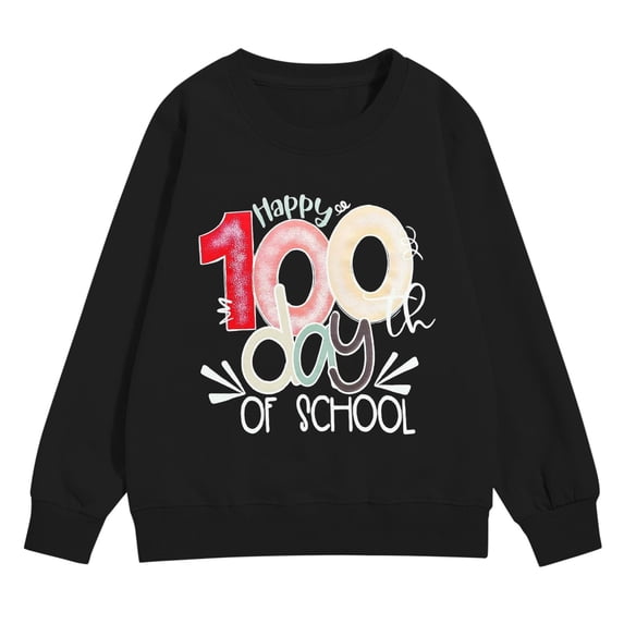 100 Days Of School Shirt For Girls Happy 100 Days Of School Sweatshirt Teacher Funny Graphic Long Sleeve Pullover Tops