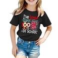 thumbnail image 1 of 100 Days Of School Shirt Kids Girl Round Neck Short Sleeve T Shirts Cartoon Print Blouse Tops Fashion Kids Summer Clothing Black,5-6 Years, 1 of 4