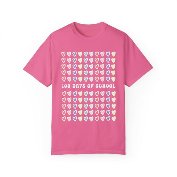 100 Days Of School Shirt With Cute Retro Hearts, Happy 100th Day