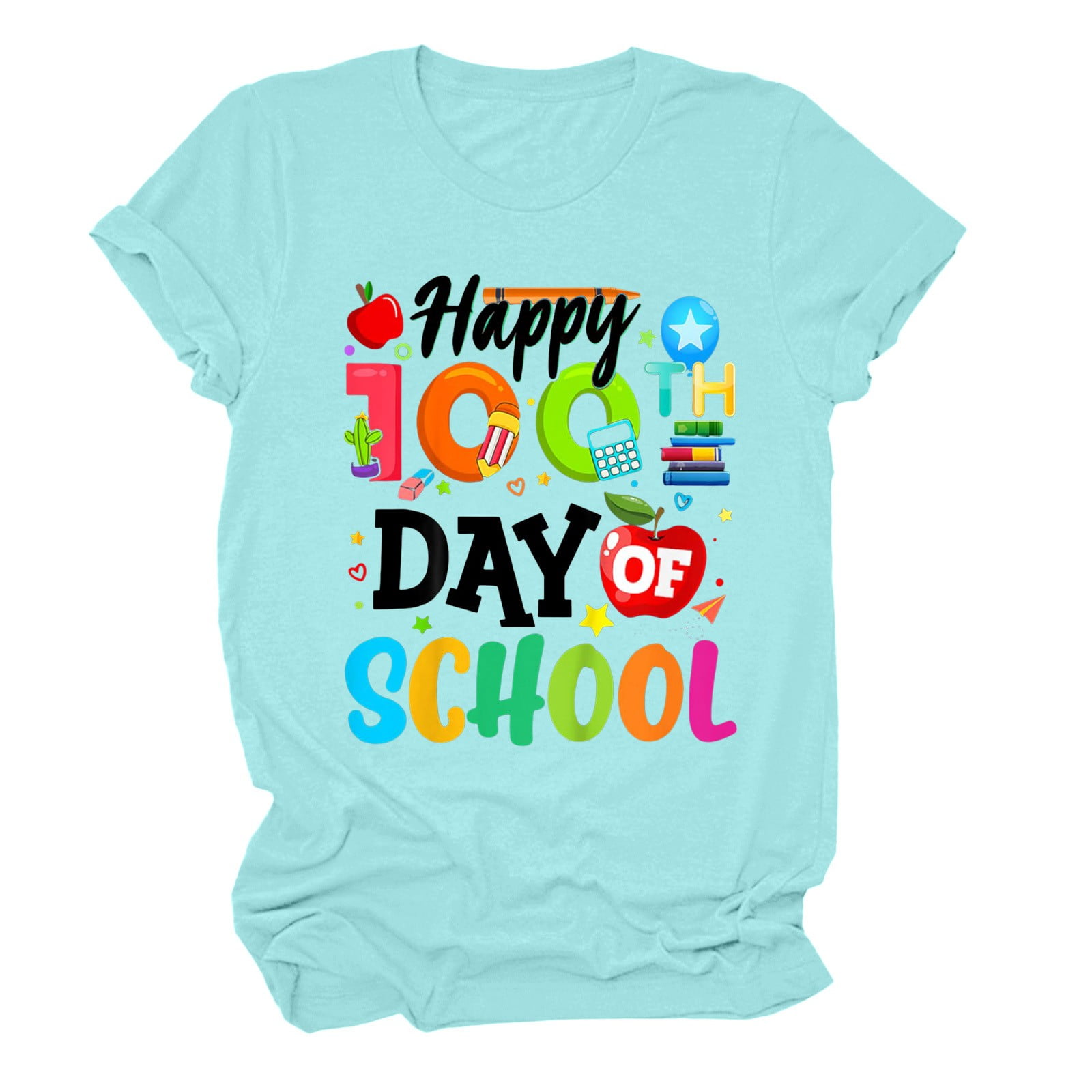 100 Days Of School Shirt Women Teacher Shirts 100th Day Of School T Shirt Causal Inspirational