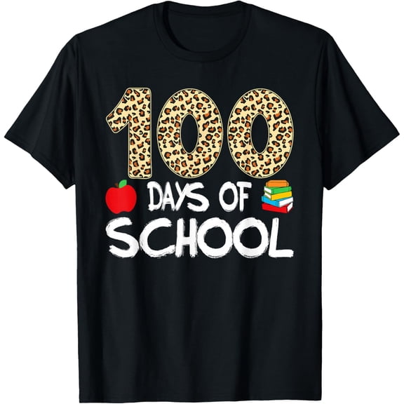 100 Days Of School Teacher Leopard 100th Day Of School T-Shirt Tops Tee