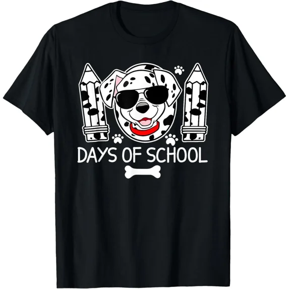 100 Days Of School The Dalmatian Dog 100th Day Graphic New Unisex T-Shirt, up to size 5xl