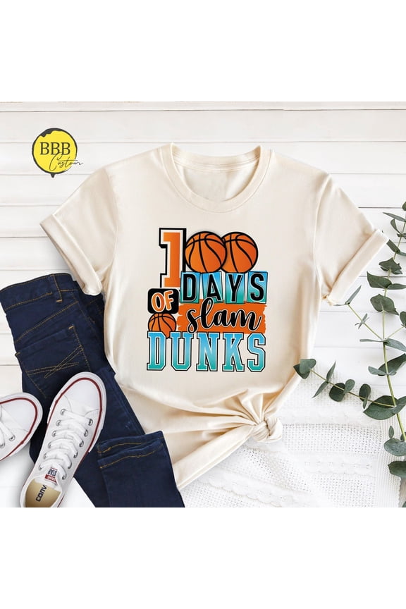 100 Days Of Slam Dunk Shirt: School Basketball Tee TSHIRT All Size S-5XL