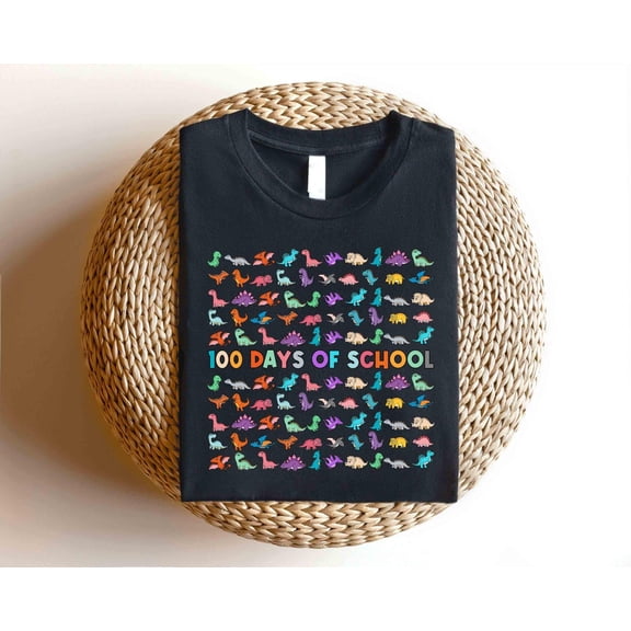 100 Days Of School 100th Day Dino, Dinosaur 100 Days of School Shirt, T-Rex 100th Day Of School Shirt For Boy, Roaring Through 100 Days Boys Tshirt All Size S-5XL