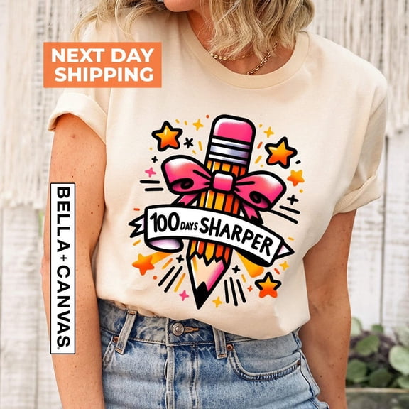 100 Days of School Sharper Shirt, Back to School Shirt, Teacher Appreciation, Teacher Shirts, 100th Day of School Gift, Hearts 100th Day All Size S-5Xl