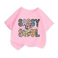 thumbnail image 1 of 100 Days Of School Shirt Kids Crew Neck Short Sleeve T Shirts Letter Print Loose Fit Comfort Back To School Shirt Clothes For Girls Pink,140（10-12 Years）, 1 of 3