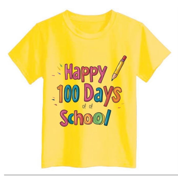 100 Days Of School Shirt for Toddler School T Shirt Kids Happy 100th Day Tshirt Boys Girls Tees Tops Children's Tee Shirts Little Girls Clothes Girls Inner Wear Thin Blouse Heart Shirt Toddler Girl