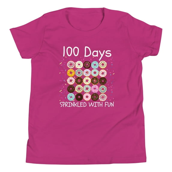 100 Days Shirt Kids Shirt Sprinkled With Fun Shirt 100th Day of School Shirt 100 Days of School Shirt 100 Days Shirt Kids School Shirt (Berry, M)